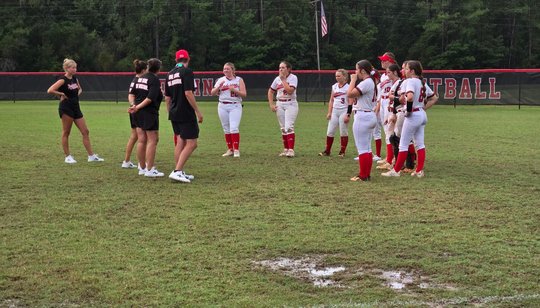 Softball: Redskins battle rainy weather in season-opening win over Bulloch Academy